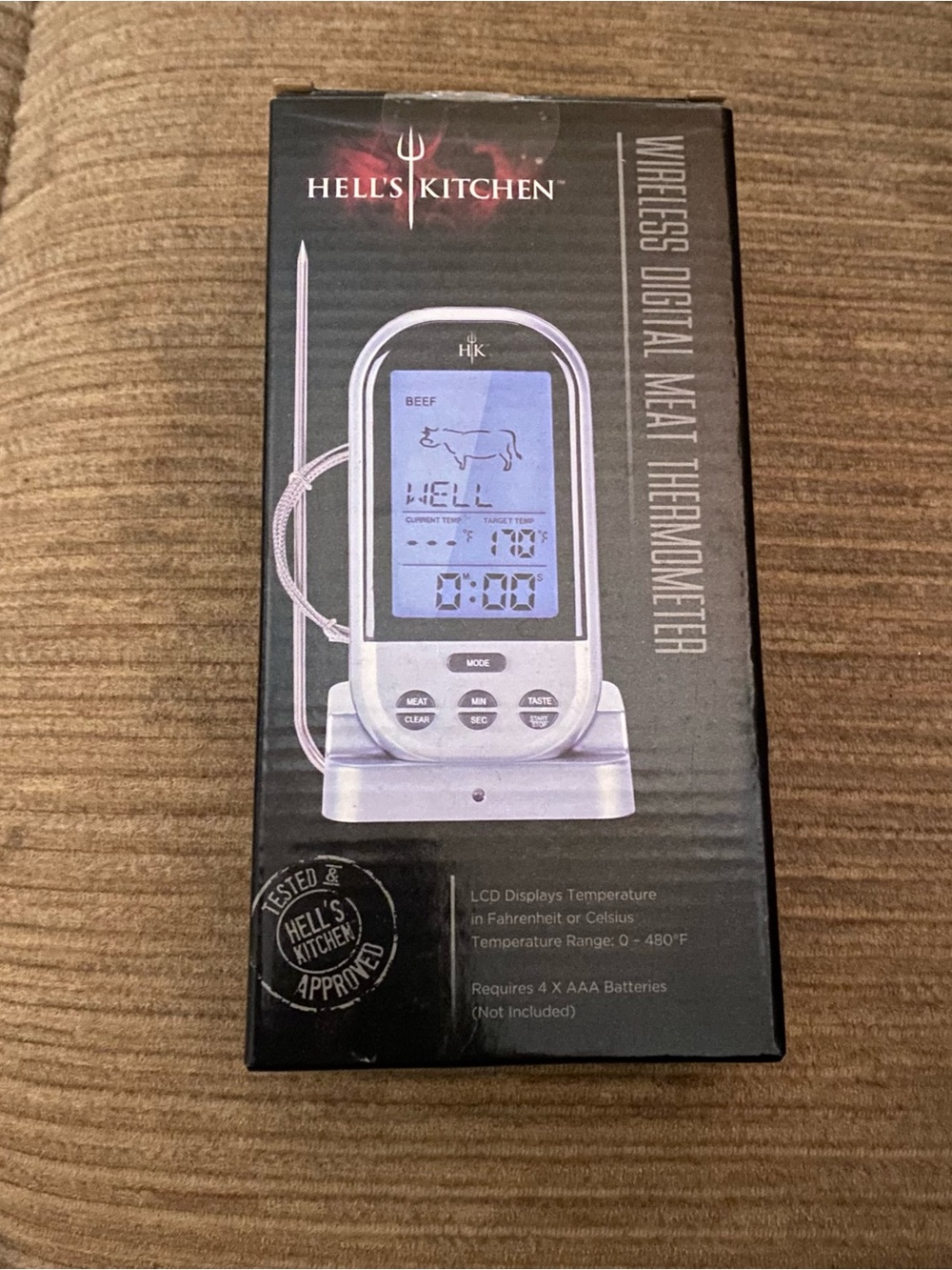 Wireless Digital Meat Thermometer - Black & Silver